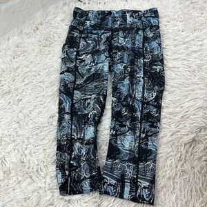 Lululemon Fast & Free Crop II *Nulux 19" Eternal Wave Starlight Black